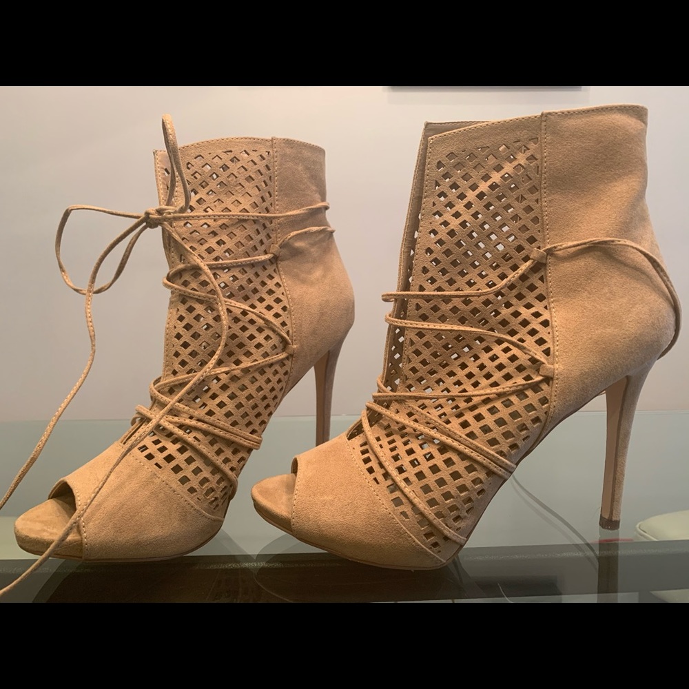 Guess peep toe booties/ heels
